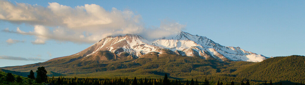 Mount Shasta view with snow